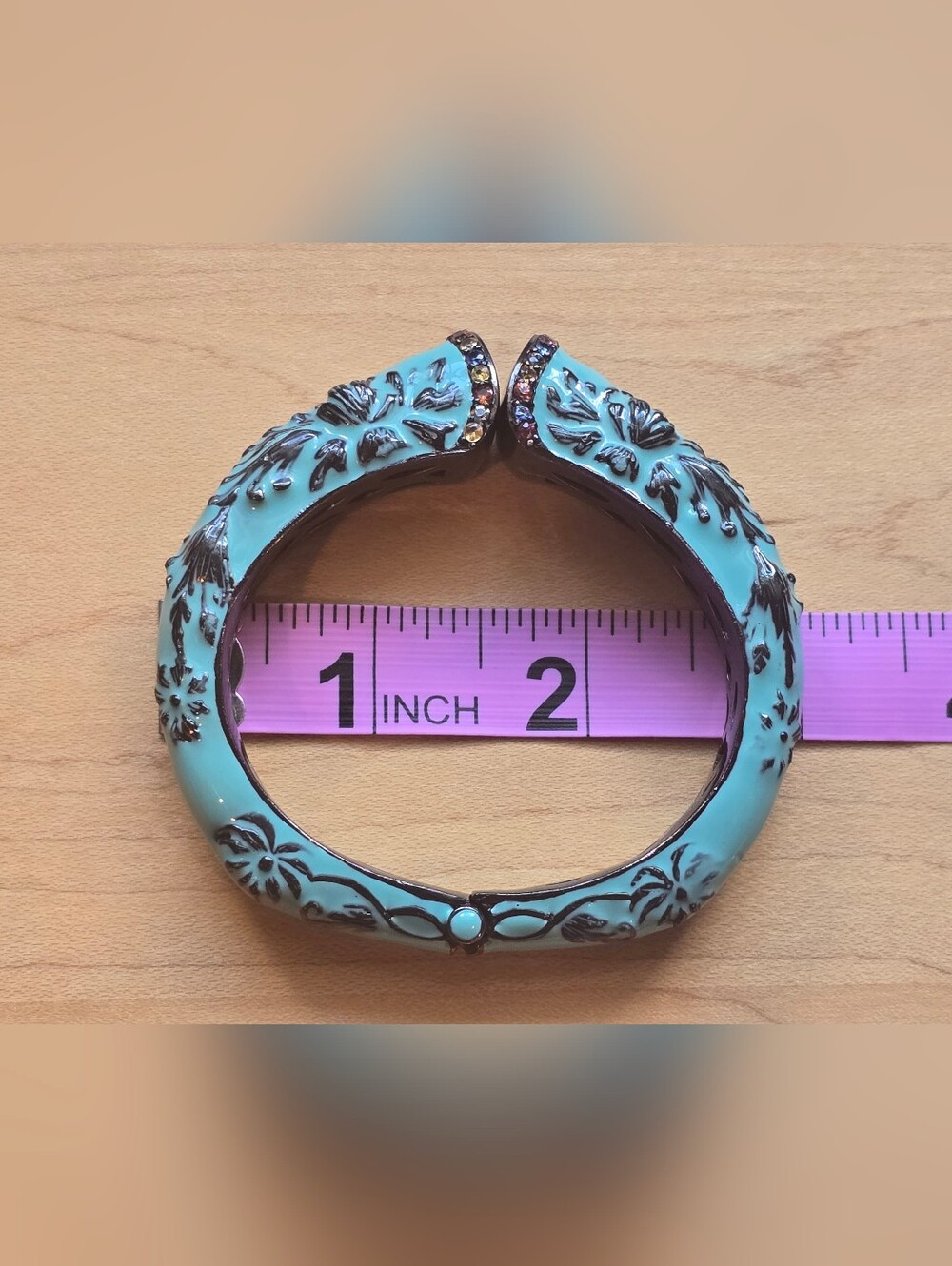 MCL Design By Matthew Campbell Laurenza Floral Hinged Sterling Bangle Bracelet - Picture 4 of 5
